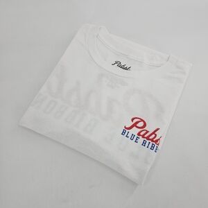 Pabst Blue Ribbon Beer Dog 4th of July Graphic T-shirt Men's Top